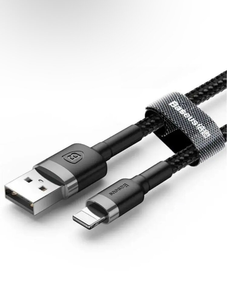 Кабель Baseus carfule USB - Micro 2.4A 1 м Серый + Черный (CAMKLF-BG1)