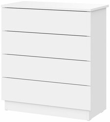 Комод напольный Hoff КМ-4, 70х75,6х35 см, матовый фасад, ЛДСП, цвет белый текстурный