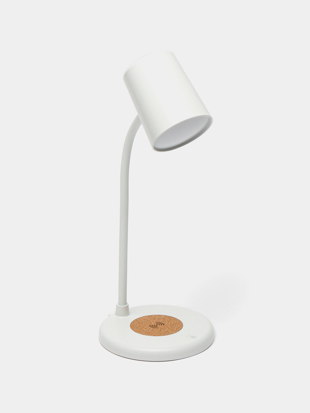 фото Светодиодная умная лампа с беспроводной зарядкой 3 в1 черного и белого цвета