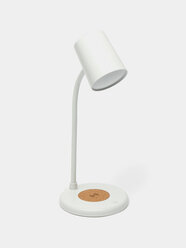 Светодиодная умная лампа с беспроводной зарядкой 3 в1 белого цвета