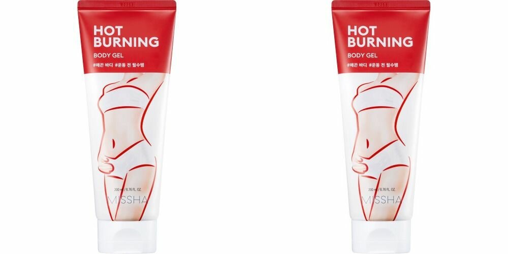 Missha Антицеллюлитный гель для тела Hot Burning Body Gel с разогревающим эффектом, 200 мл, 2 шт