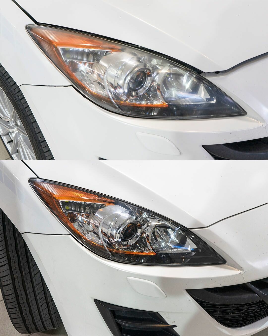 Комплект светодиодных Bi-led линз для Mazda 3 BL 2008-2013 / линзы на Мазда 3 — фото 5