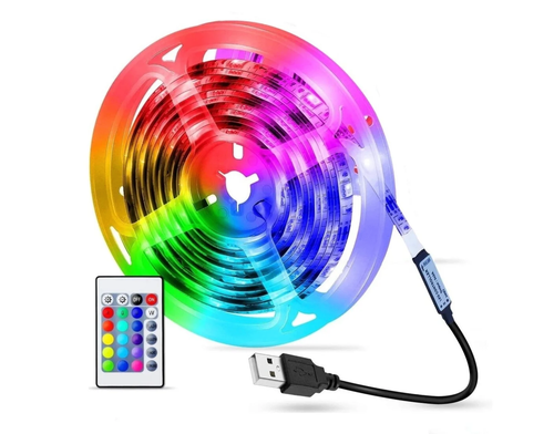 Светодиодная лента с пультом управления USB-LED RGB 2 метра 5V