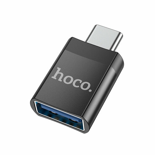 Переходник USB(m) - Type-C(f) HOCO UA17, OTG, цвет: чёрный карт ридер 4 в 1 rapture ot 82 otg type c lightning usb microsdxc