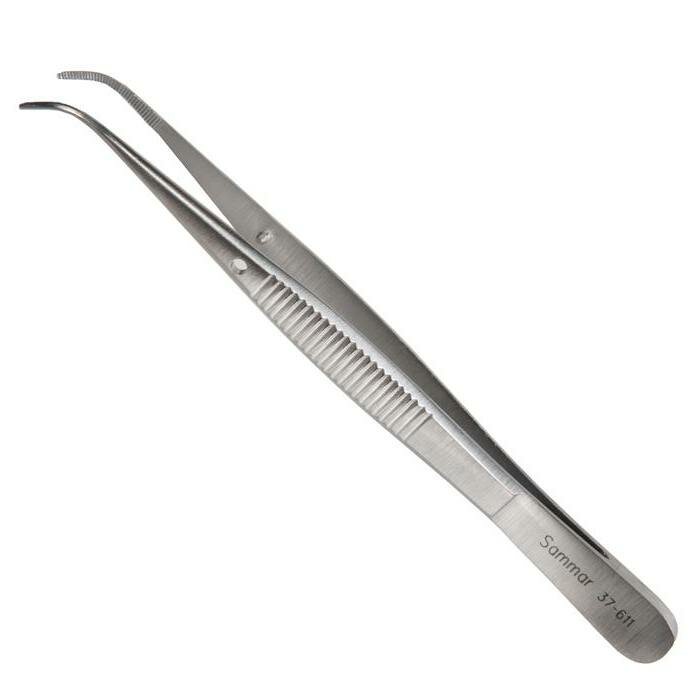 Пинцет изогнутый анатомический (медицинская сталь) 100х0,6 мм Sammar П-37-611 / (hand tools)