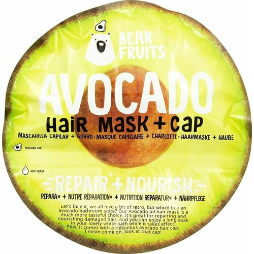 Маска для волос + Шапочка Bear Fruits Avocado Oil Repair Nourish Hair Mask & Hair Cap 20мл 1 шт