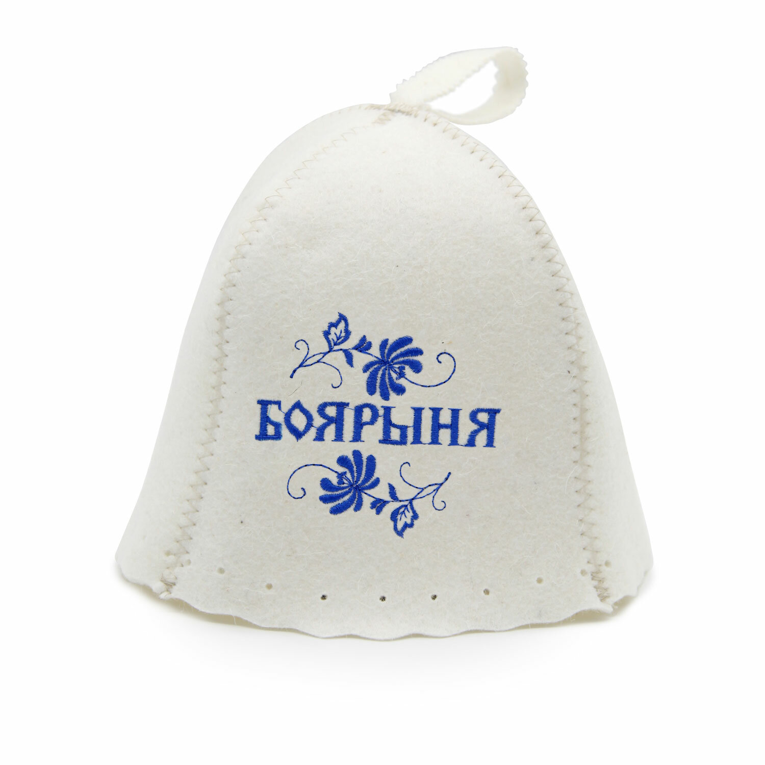 Шапка для бани и сауны «колокольчик» с вышивкой «Боярыня»