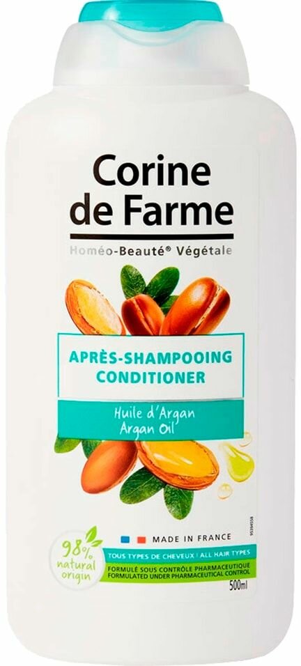 Бальзам-ополаскиватель для волос Corine de Farme с Аргановым Маслом 500мл х 2шт
