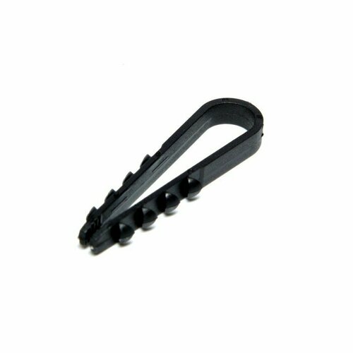 Дюбель-хомут тундра, для круглого кабеля, нейлоновый, 5-10 мм, черный, 100 шт (комплект из 14 шт)