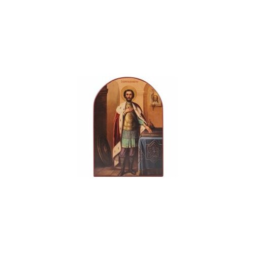 Икона Александр Невский 12х8,5 АН-741 прямая печать по левкасу, золочение #159419
