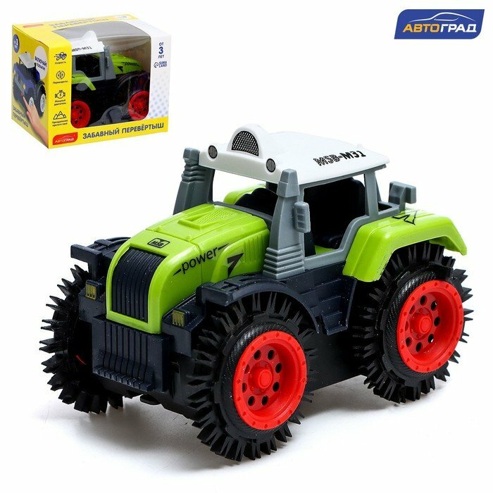Трактор-перёвертыш «Хозяин фермы», работает от батареек, цвет зелёный (комплект из 5 шт)