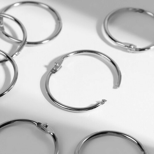 фото Кольцо для карниза, разъёмное, d = 28/33 мм, 10 шт, цвет серебряный (комплект из 9 шт) арт узор