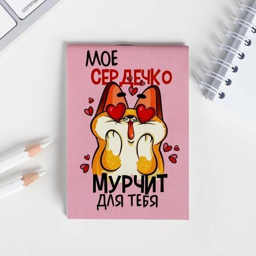 Блокнот «Мое сердечко мурчит для тебя » в клетку , формат А7, 16 листов. (комплект из 90 шт) блокнот мое сердечко мурчит для тебя в клетку формат а7 16 листов