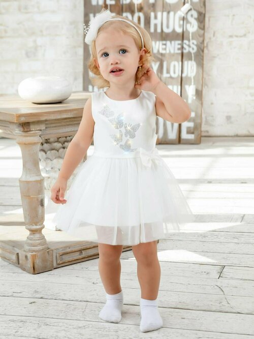 Платье Luxury Baby, размер 98, белый