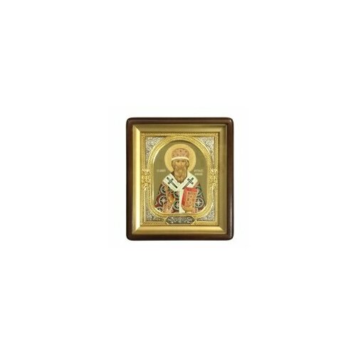 Икона в киоте 18*24 фигурный, фото, риза-рамка, открыт, частично золочен (Макарий Митр. Моск) #116024