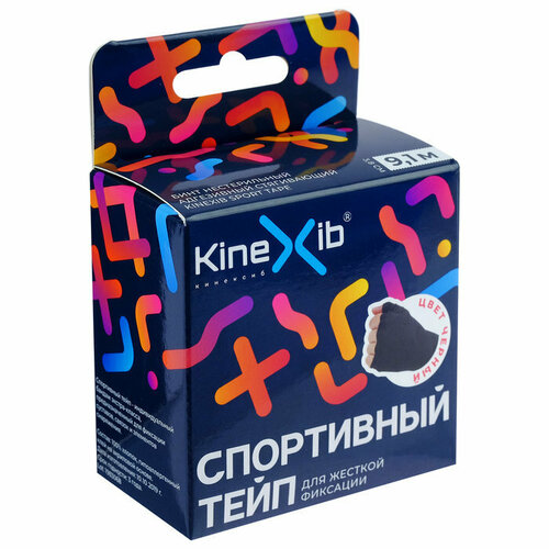 фото Спортивный тейп kinexib, 3,8 см х 9,1 м, чёрный (комплект из 3 шт)