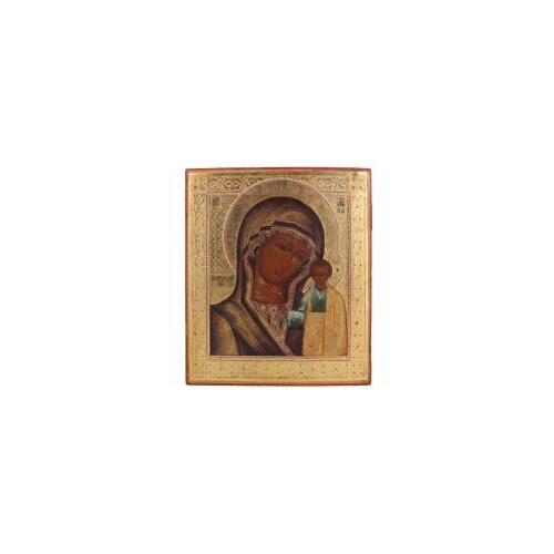Икона БМ Казанская 26,5х31,5 19 век #164293 икона бм знамение 31х36 19 век 157760