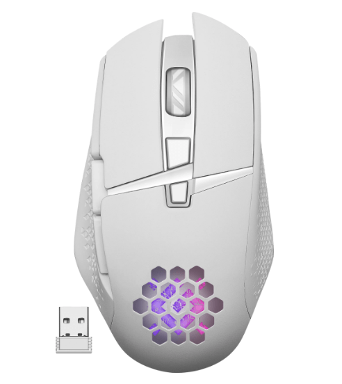 Мышь игровая DEFENDER GLORY GM-514, 400mAh, оптическая, беспроводная, белый [52513]