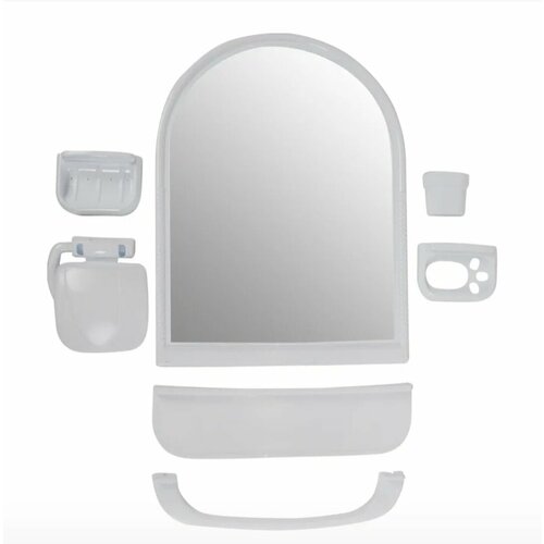 Набор для ванной комнаты с зеркалом Леночка (белый)