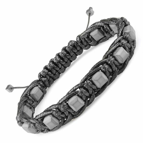 Плетеный браслет Everiot, гематит, размер 19 см, черный браслет everiot гематит змеевик размер 19 см черный