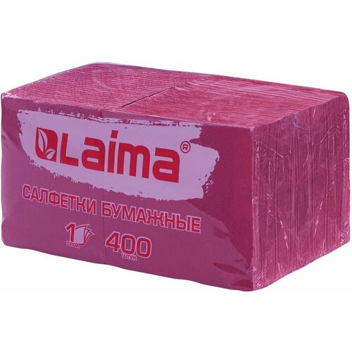 Салфетки Laima Big Pack бумажные бордовые 24*24см 400шт х3шт