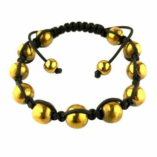 фото Браслет, гематит, диаметр 10 см, желтый mrjones