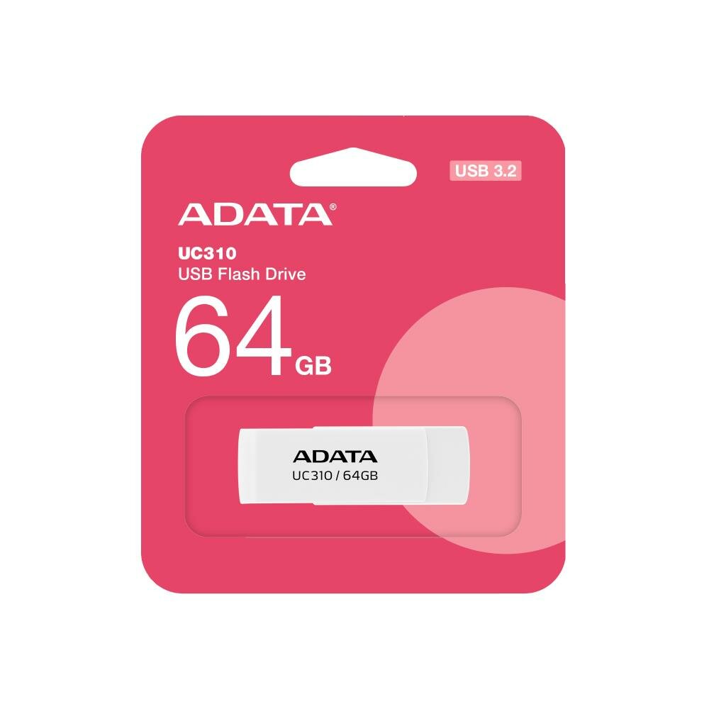 Флэш-накопитель ADATA USB3 64GB UC310-64G-RWH, белый