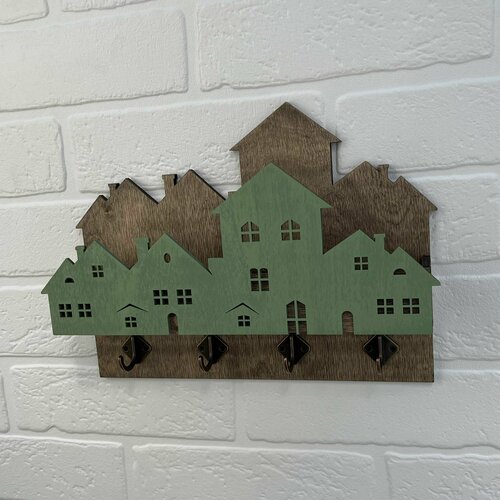 Ключница настенная PinePeak, вешалка для ключей деревянная, палисандр