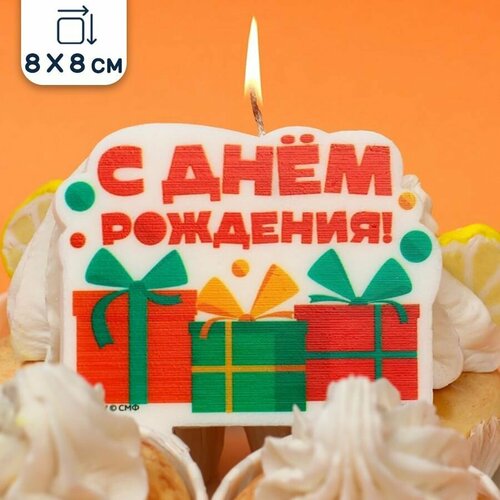 Свеча для торта Чебурашка С Днем рождения 8х8 см 339₽
