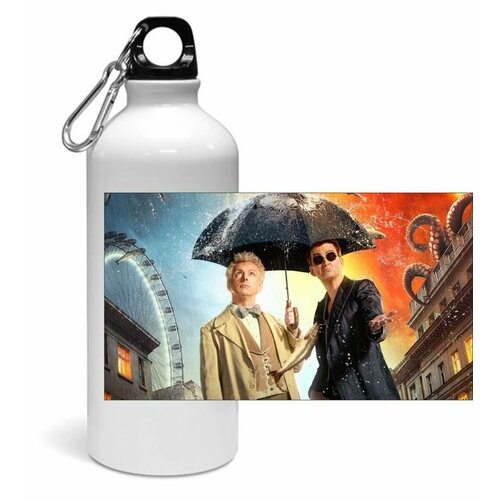 фото Спортивная бутылка благие знамения, good omens №8 migom