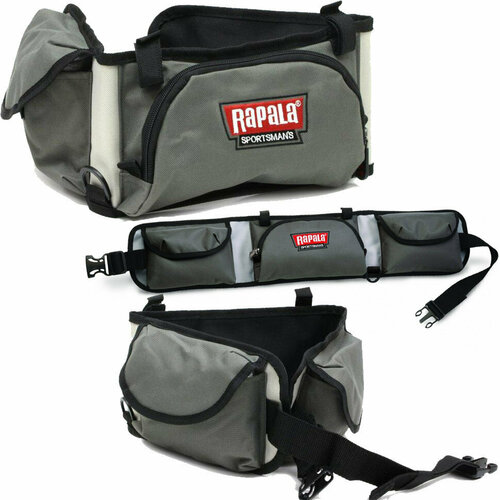 Сумка-пояс Rapala SPORTSMAN 10 Tackle Belt 46007-2, серая