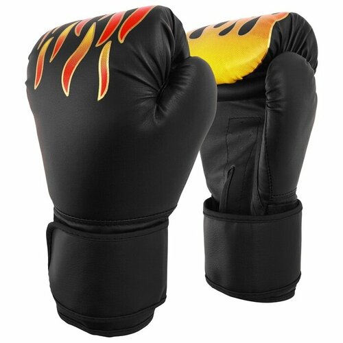 Перчатки боксерские КНР 12 унций, цвет черный (3867639) перчатки боксерские demix черный