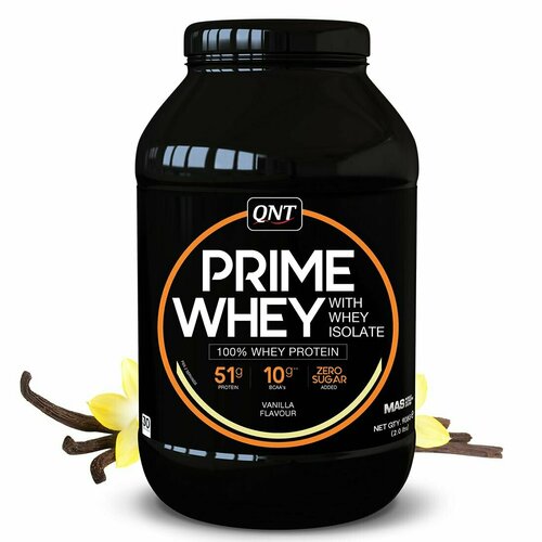 фото Комплексный протеин qnt prime whey 908 г, ваниль