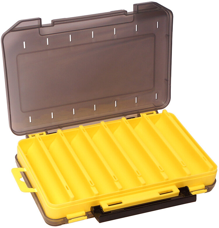Коробка Kosadaka TB-S31D-Y, 20x13.5x3.5см для воблеров, двухсторонняя, жёлтая