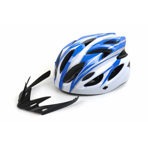 Шлем Вело с козырьком (цв. бело-синий) (размер 54-60см) шлем вело детский цв бело синий размер 46 54см