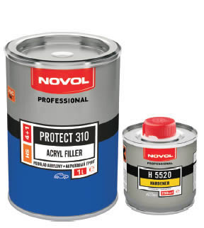 Грунт акриловый HS 4:1 черный PROTECT Novol 310 1 л+0,25 л