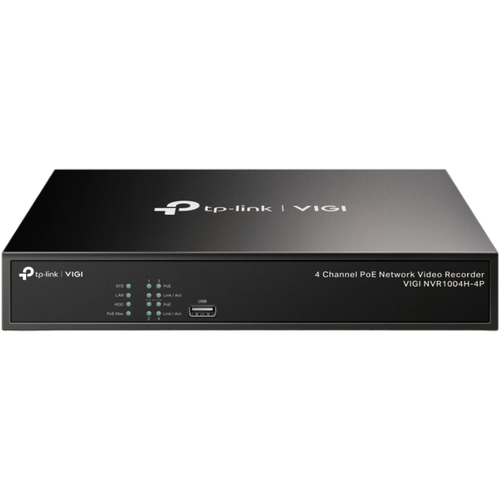 Видеорегистратор TP-Link (VIGI NVR1004H-4P) tp link видеорегистратор vigi nvr1004h 4p vigi 4 канальный сетевой видеорегистратор с поддержкой poe