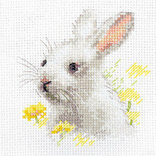 Набор для вышивания Алиса "Белый крольчонок" 9х9 см