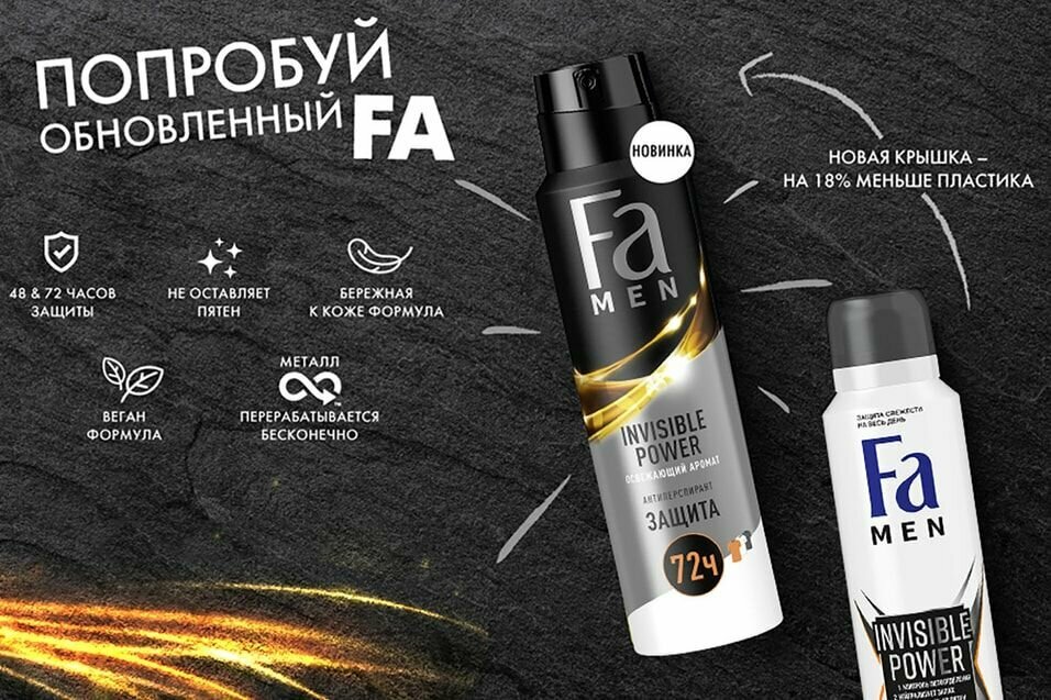 Дезодорант Fa Men Invisible power 150мл - фото №6