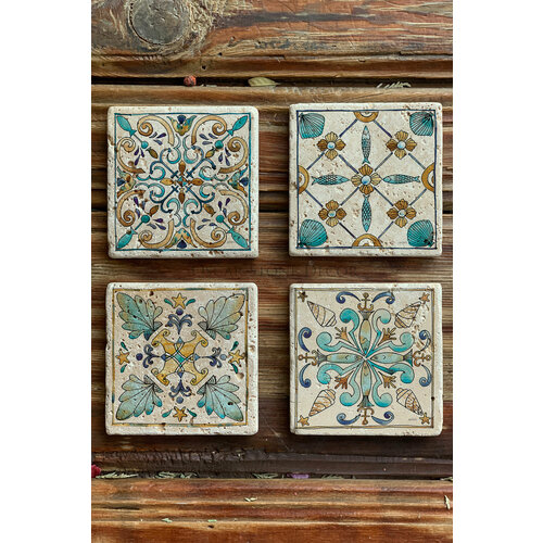 Набор подставок Oscar Stone из натурального камня, 4 штуки, 10 х 10 см