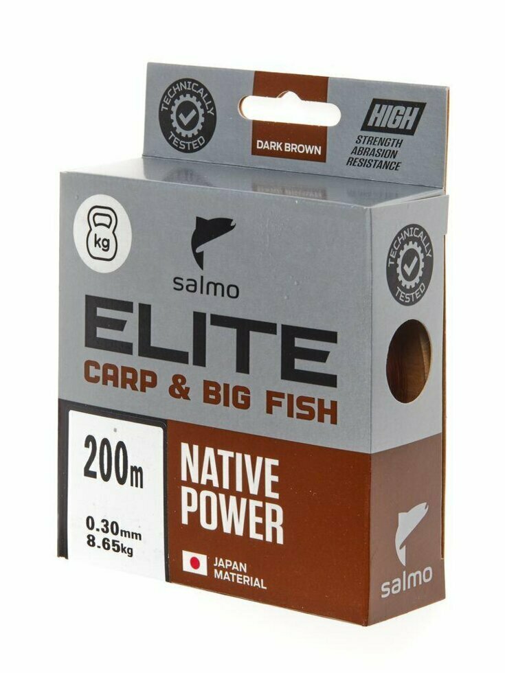 Леска ELITE CARP & BIG FISH монофильная 200m, 0.30mm, 8.65kg "Salmo"