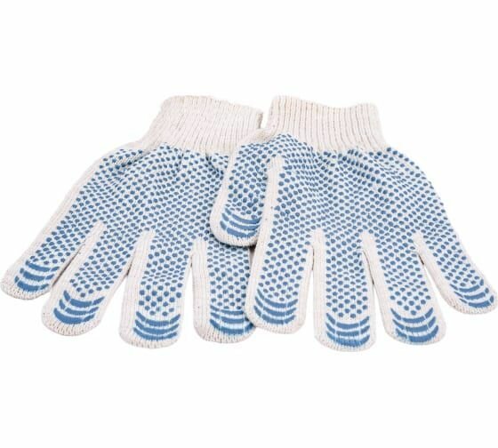 фото Трикотажные перчатки Gigant люкс с ПВХ-покрытием, 10 класс, белые GGC-14