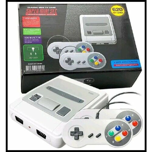 Игровая приставка 8 bit Super Mini SFC 620 в 1 620 игр 2 геймпада Серый 109900₽