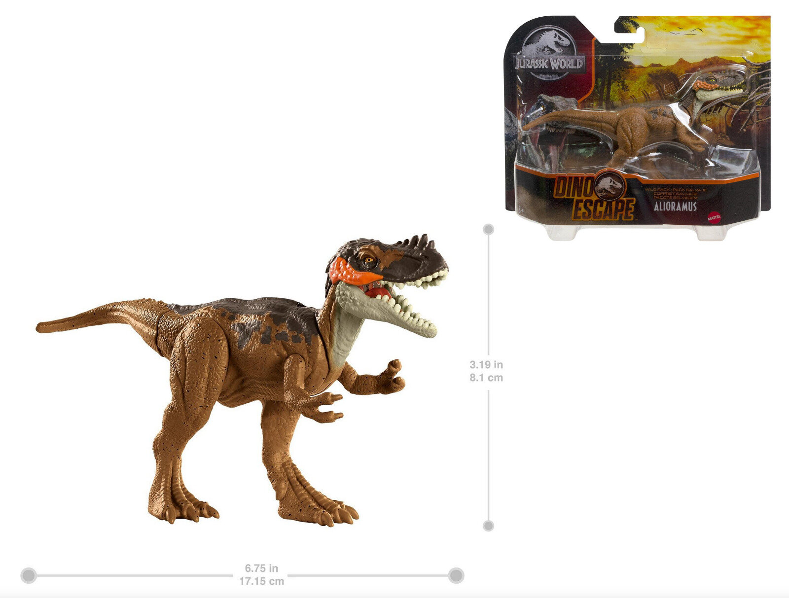 Фигурка динозавра Jurassic World Алиорам Дикая стая Alioramus Dino Escape Wild Pack HBY73