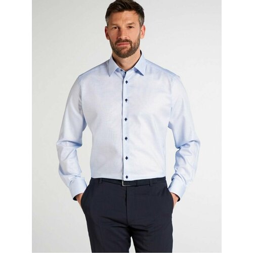 фото Рубашка eterna, размер 40, голубой