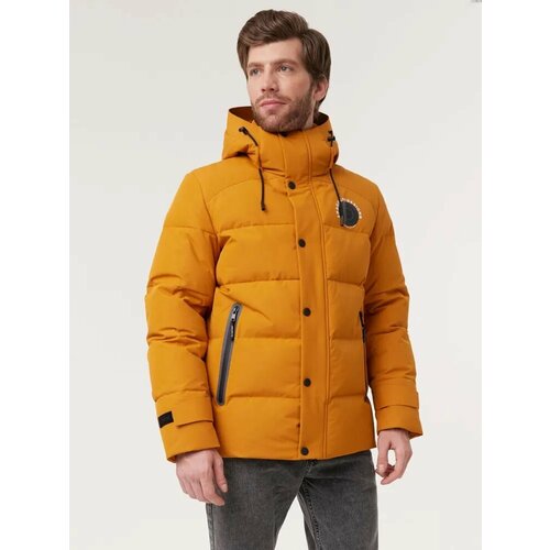 фото  куртка scanndi finland зимняя, грязеотталкивающая, ветрозащитная, внутренний карман, водонепроницаемая, карманы, капюшон, антибактериальная пропитка, несъемный капюшон, воздухопроницаемая, утепленная, размер 46, горчичный