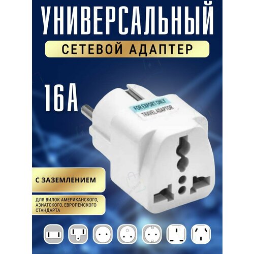 1 штука Сетевой адаптер 10-16А UK/US/CN/ переходник для розетки китайские вилки к обычной российской (европейской) розетке/Универсальный