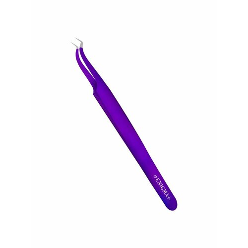 Пинцет Мини-L изогнутый 90 руч заточка Purple metallic