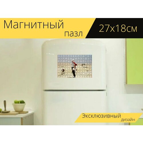 Магнитный пазл Египет, пустыня, верблюд на холодильник 27 x 18 см.