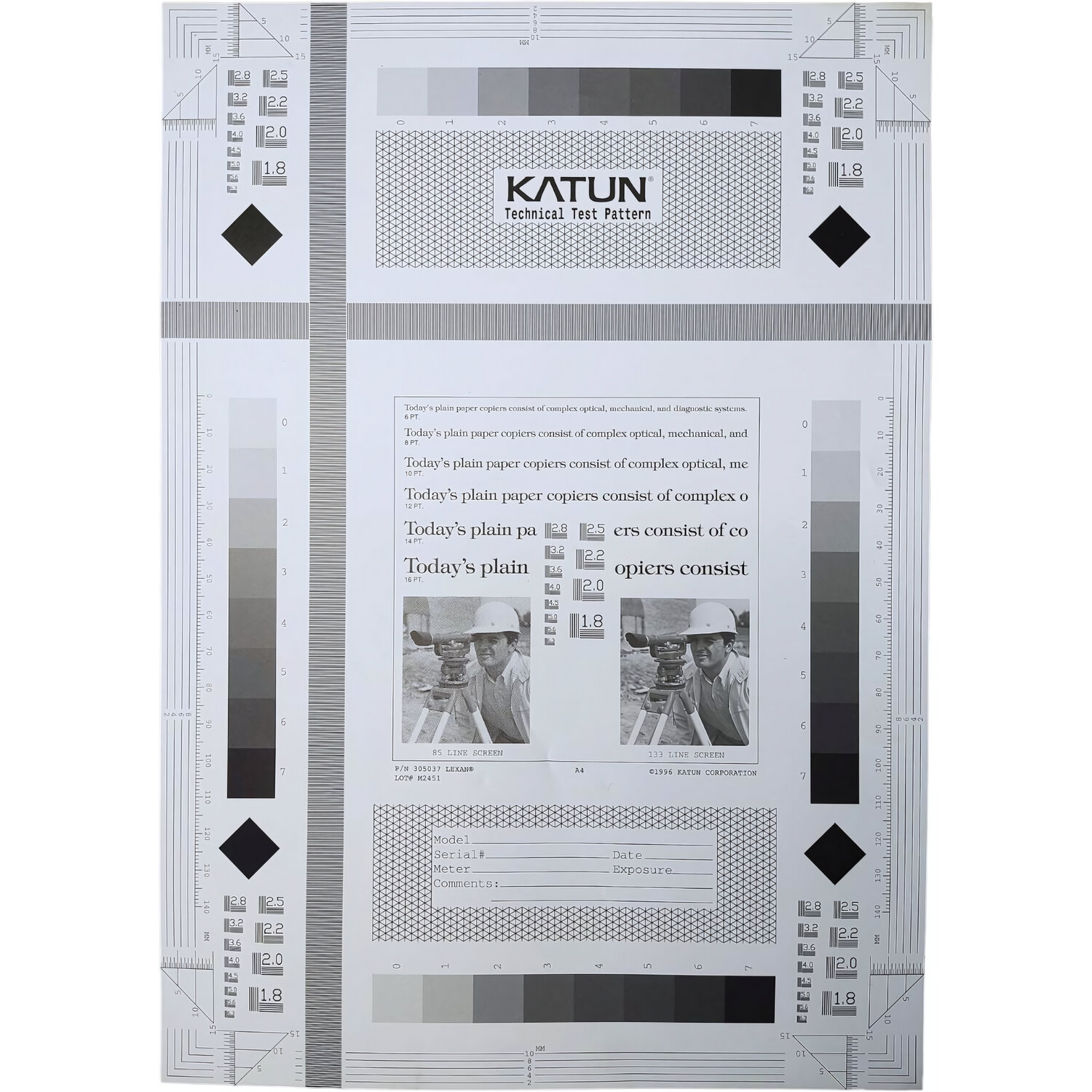 305037 Тестовая плата Technical Test Pattern Black бренд Katun